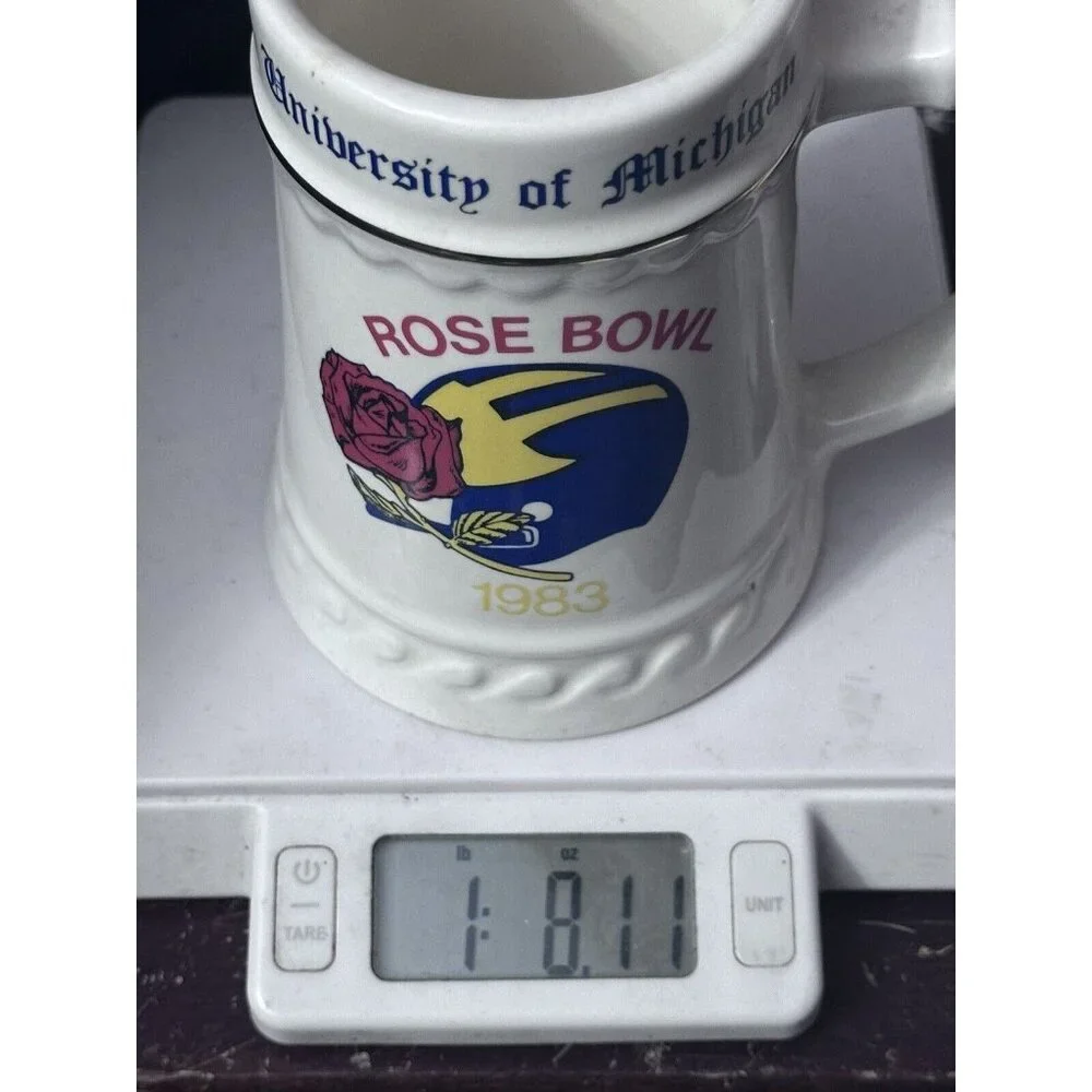 1982‎ Big Ten Champions UofM Michigan 1983  Bowl Stein Mug Cup Schembechler